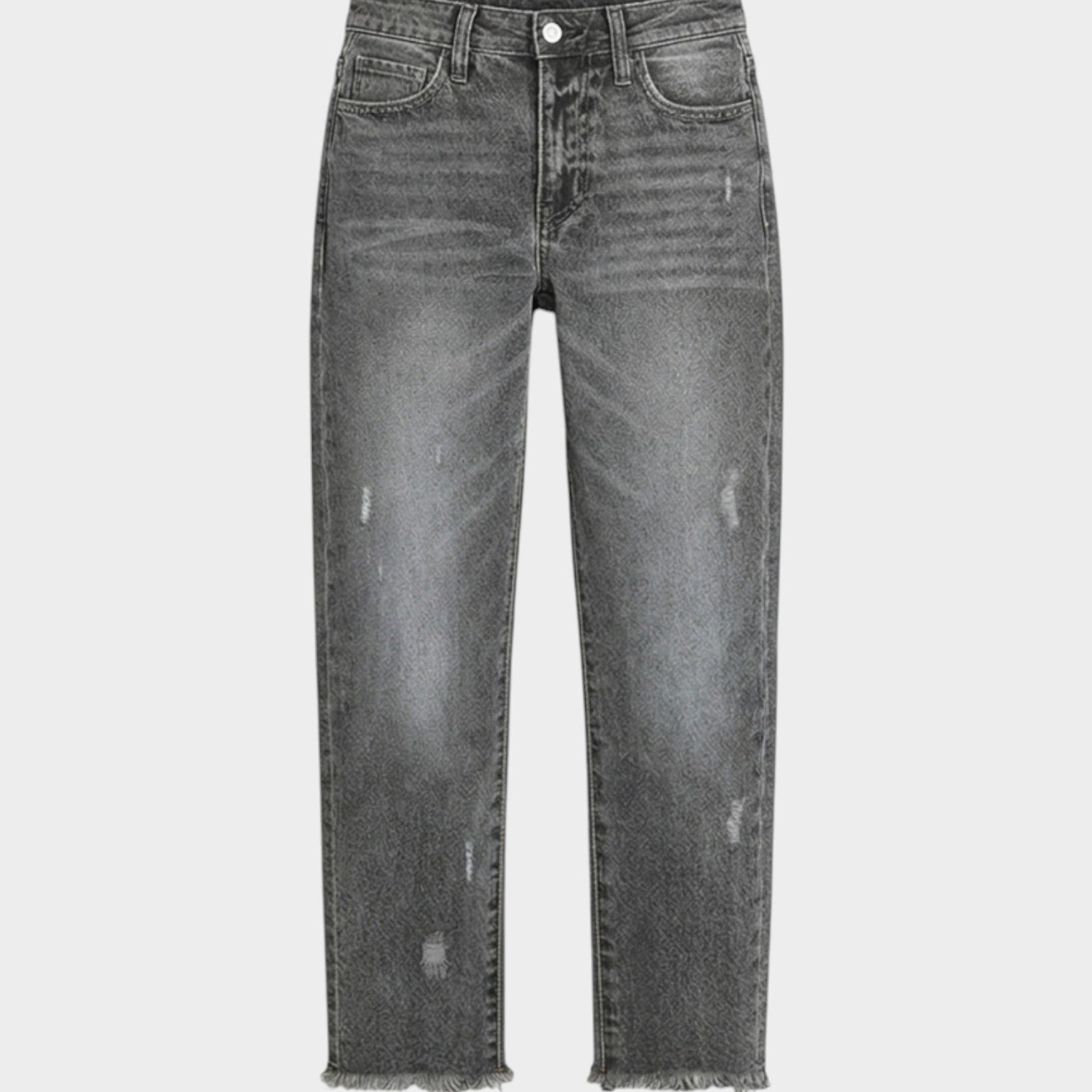 Cropped Straight Leg Denim Pants