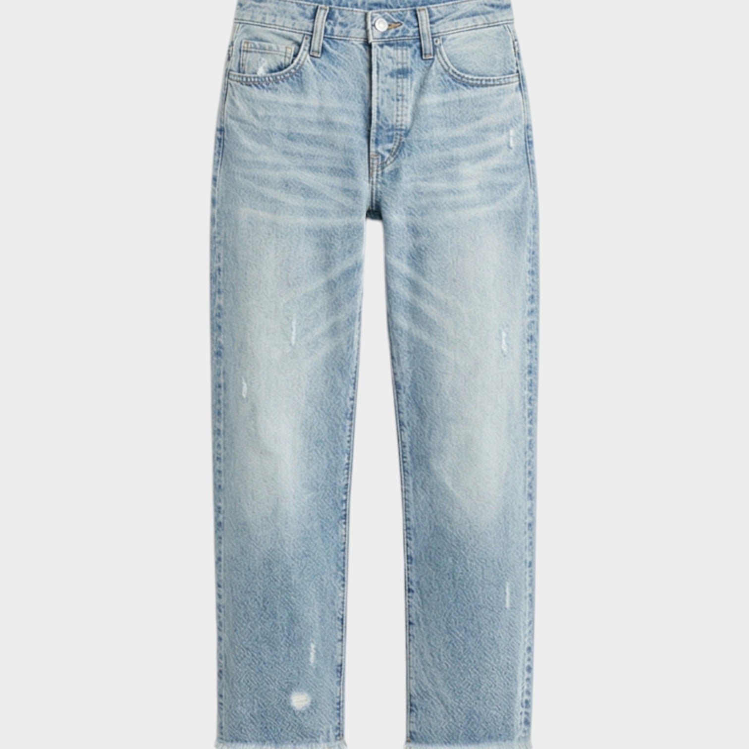 Cropped Straight Leg Denim Pants