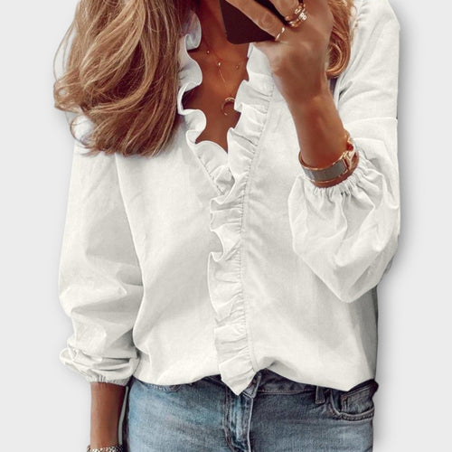Ruffle Long Sleeve Blouse