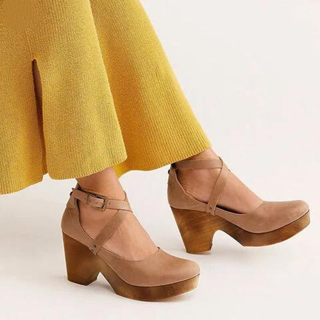 Teresa™ | Chic Closed-Toe Wedge Heels with Ankle Strap