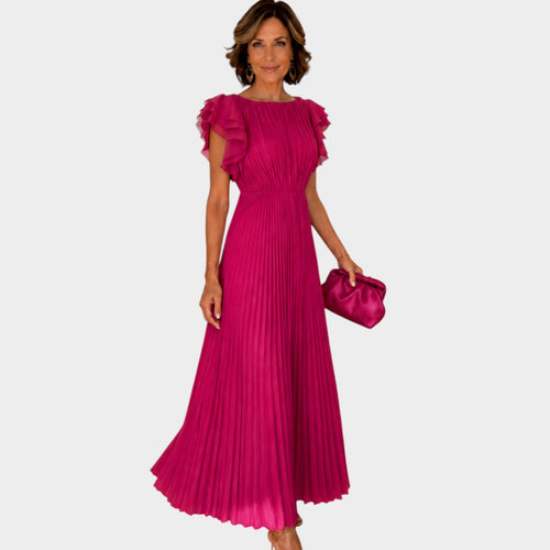 Wedding Guest Pleated Maxi Dress