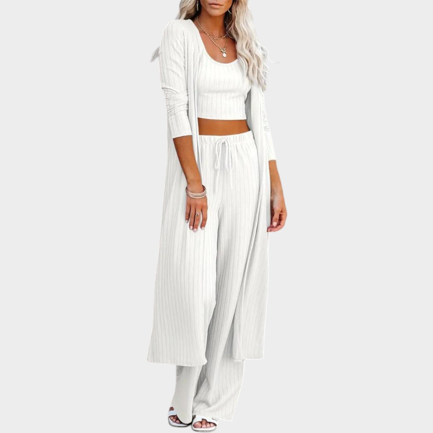 Ribbed Three Piece Lounge Set