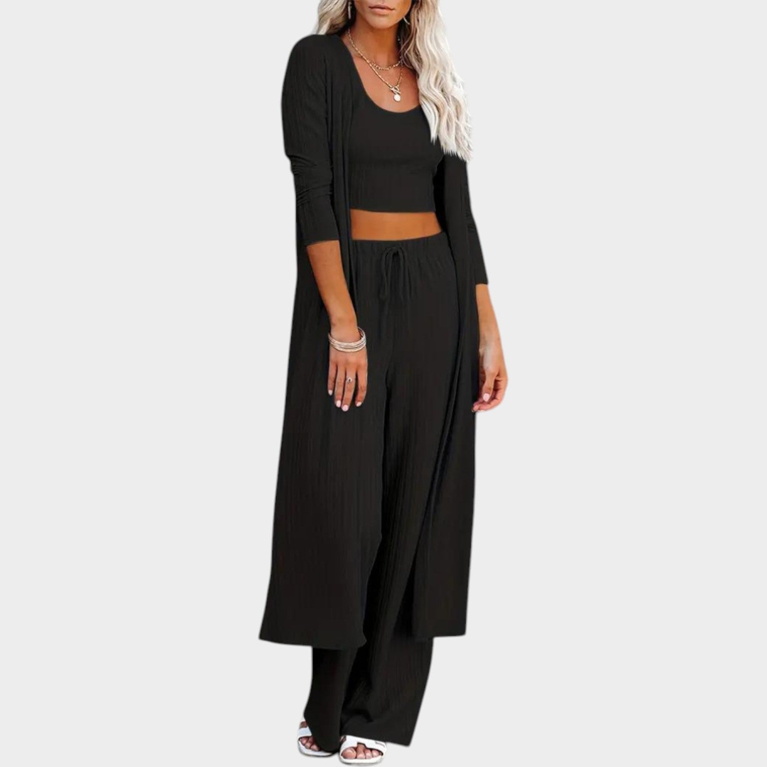 Ribbed Three Piece Lounge Set