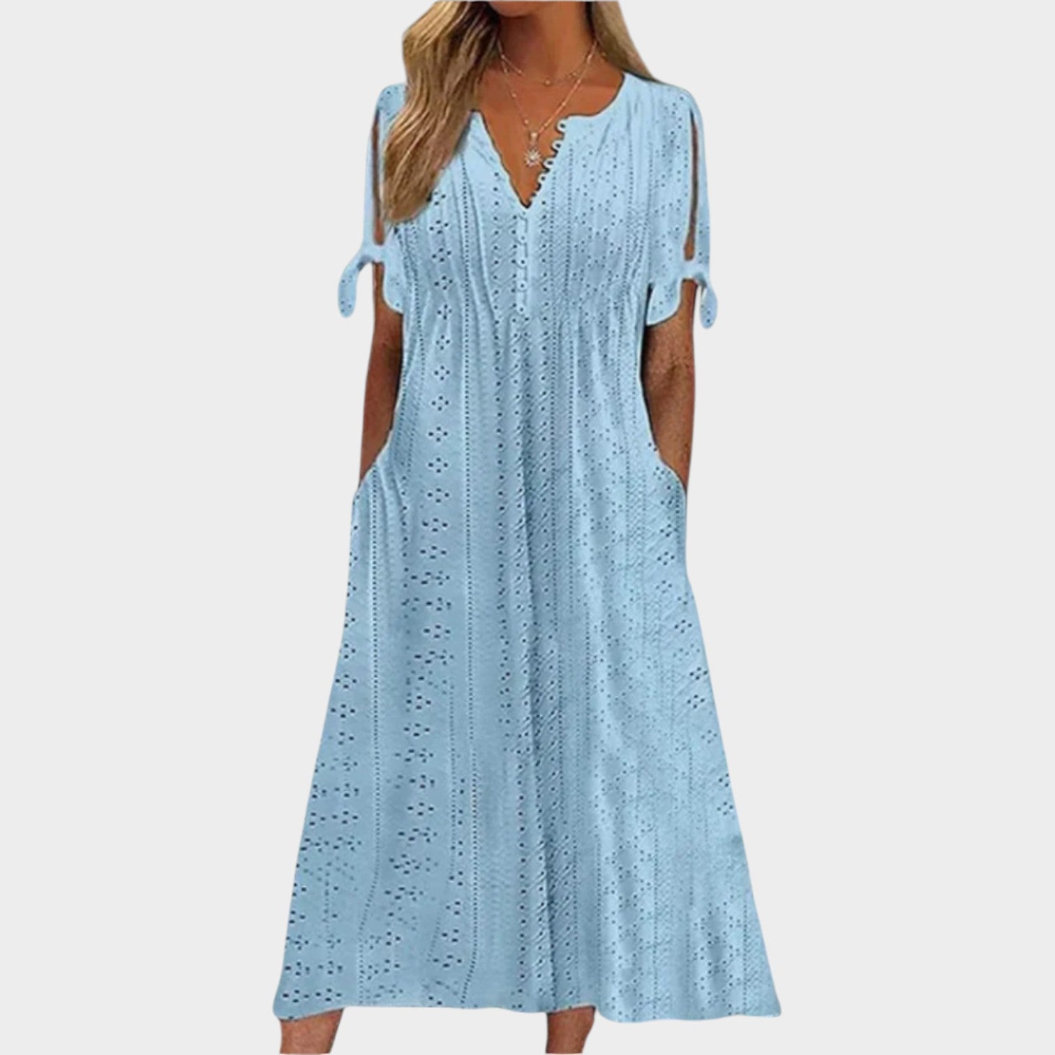 Eyelet Midi Dress