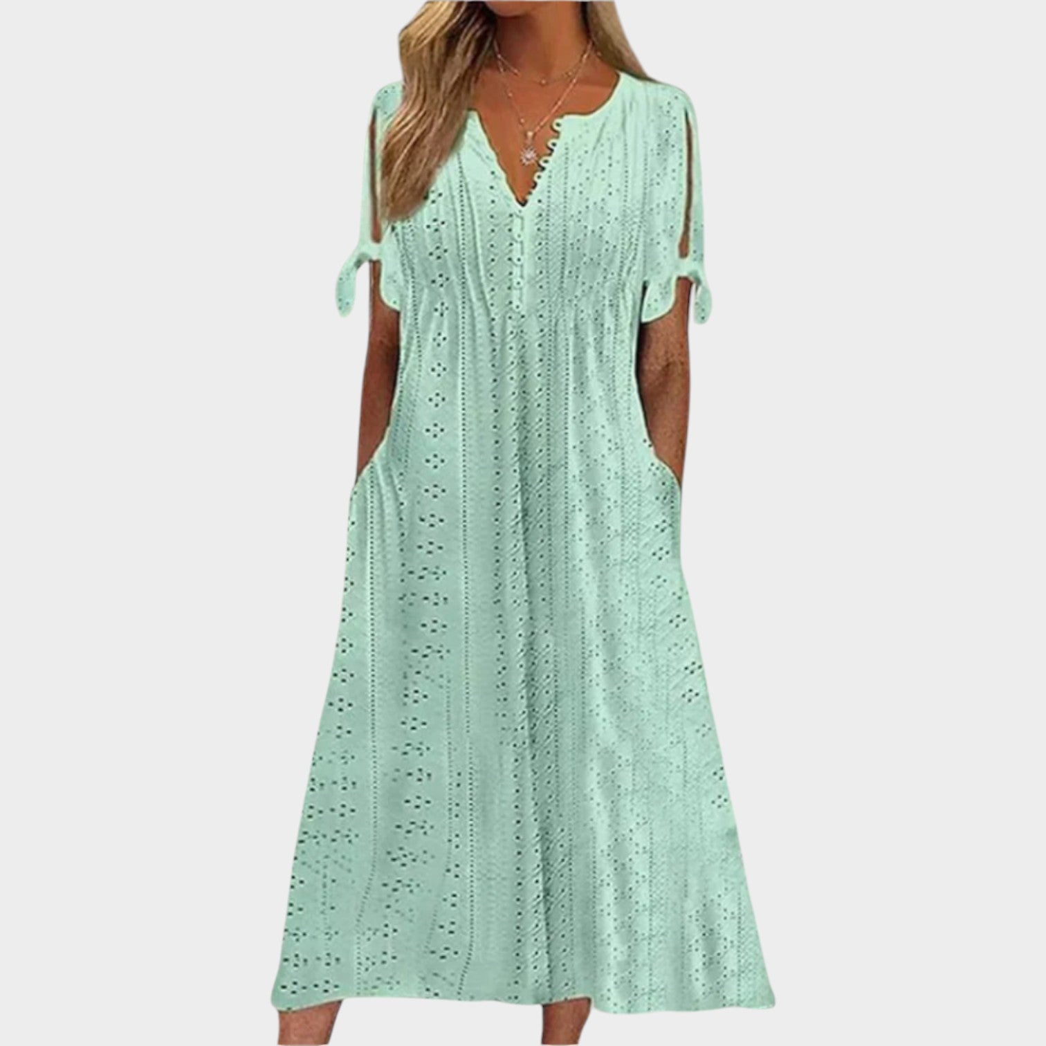Eyelet Midi Dress