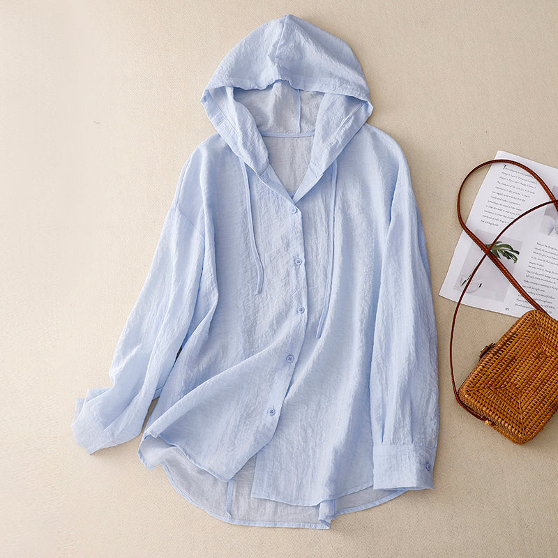 Victoria™ | Button-Detail Lightweight Hoodie