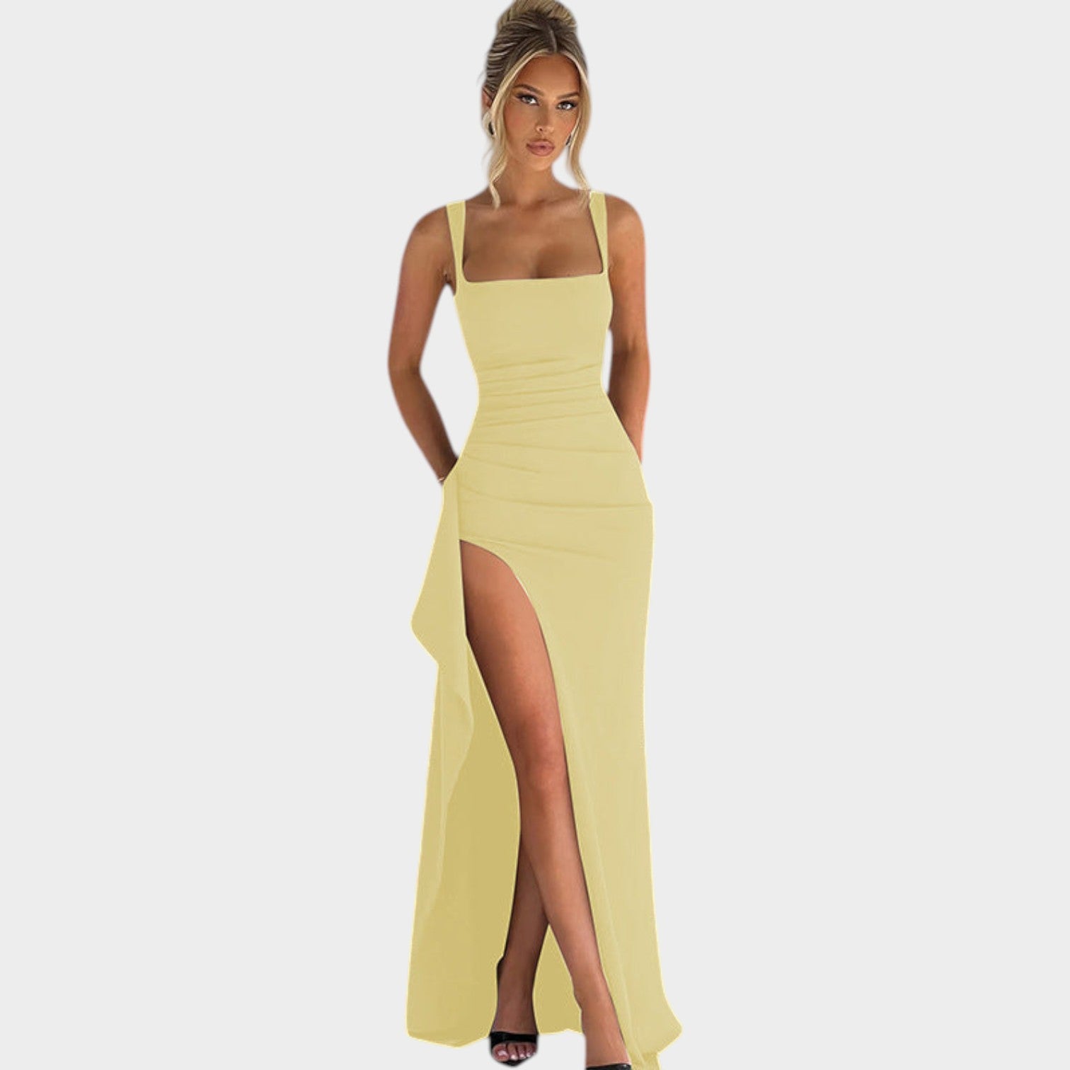 Square Neck Maxi Formal Dress