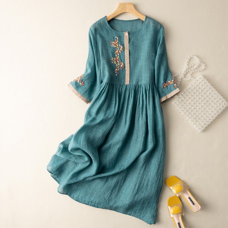 Sofia™ | Relaxed Midi Dress with Pattern