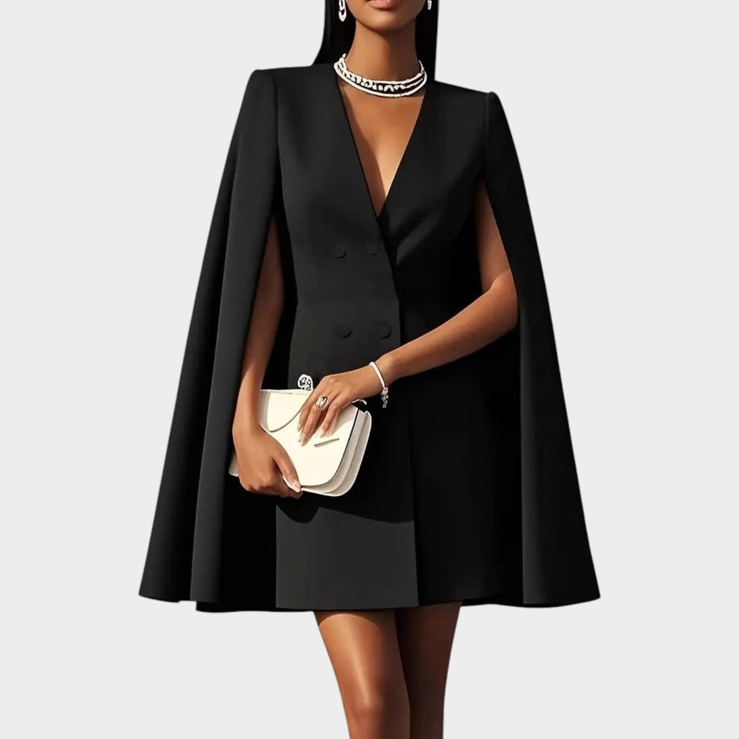 Elegant Double-Breasted Formal Dress