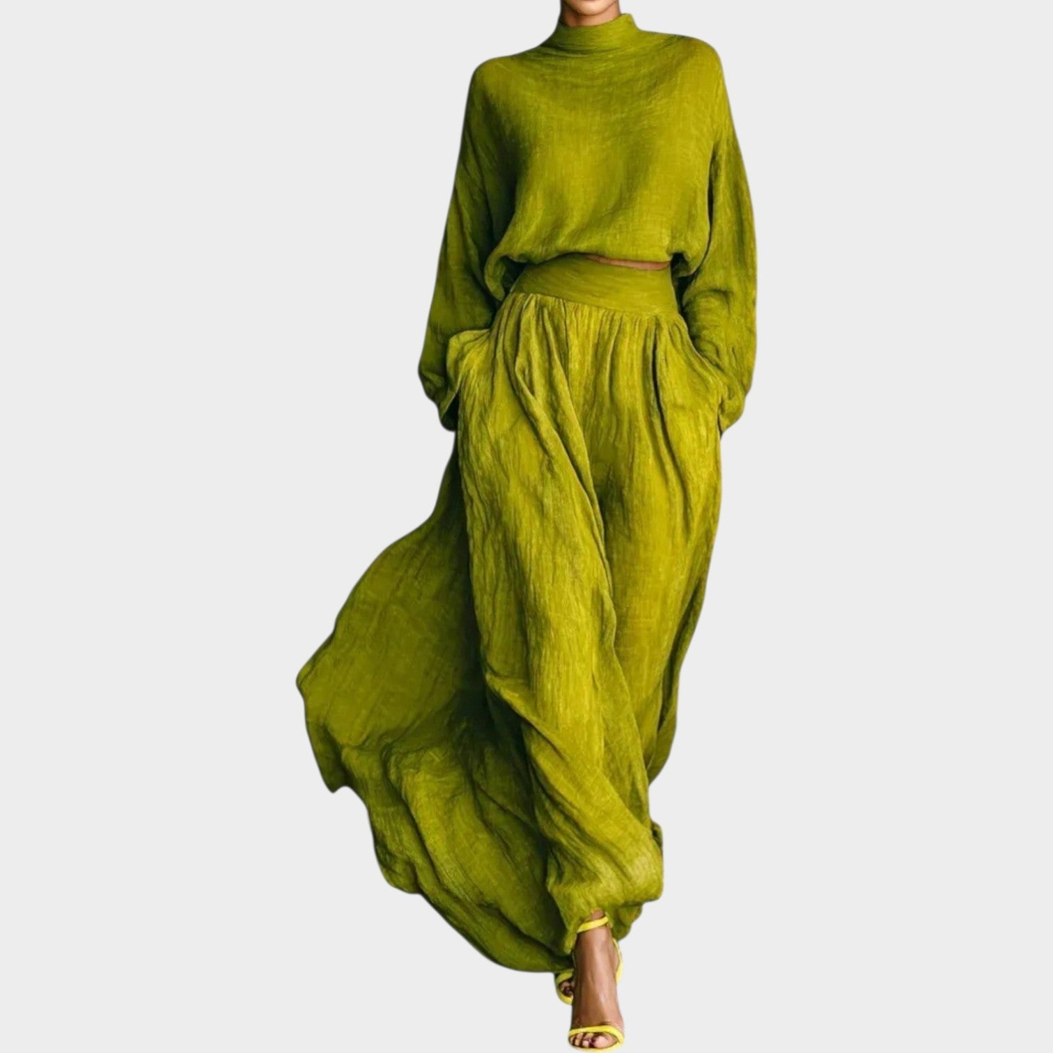 Flowy High-Neck Two-Piece Set