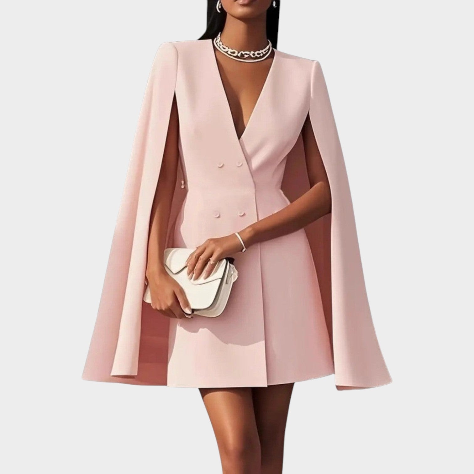 Elegant Double-Breasted Formal Dress
