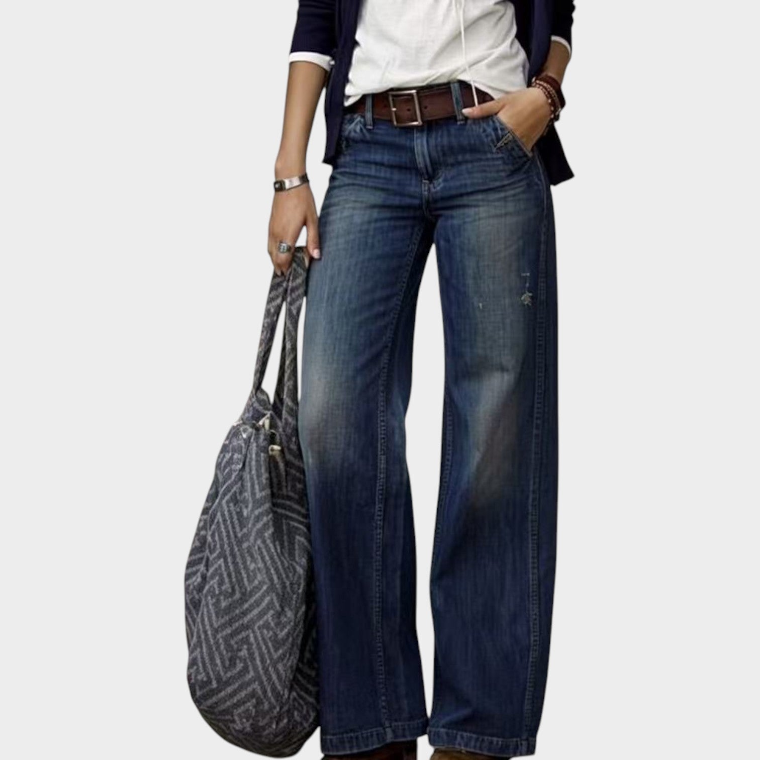 Denim Straight Leg Pants
