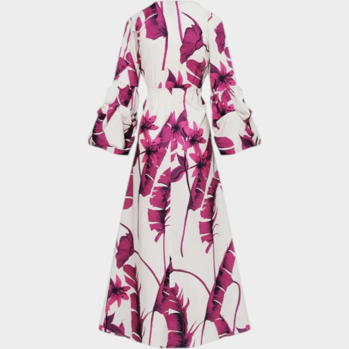 Women's Floral Wrap Maxi Dress V-Neck Waist Tie