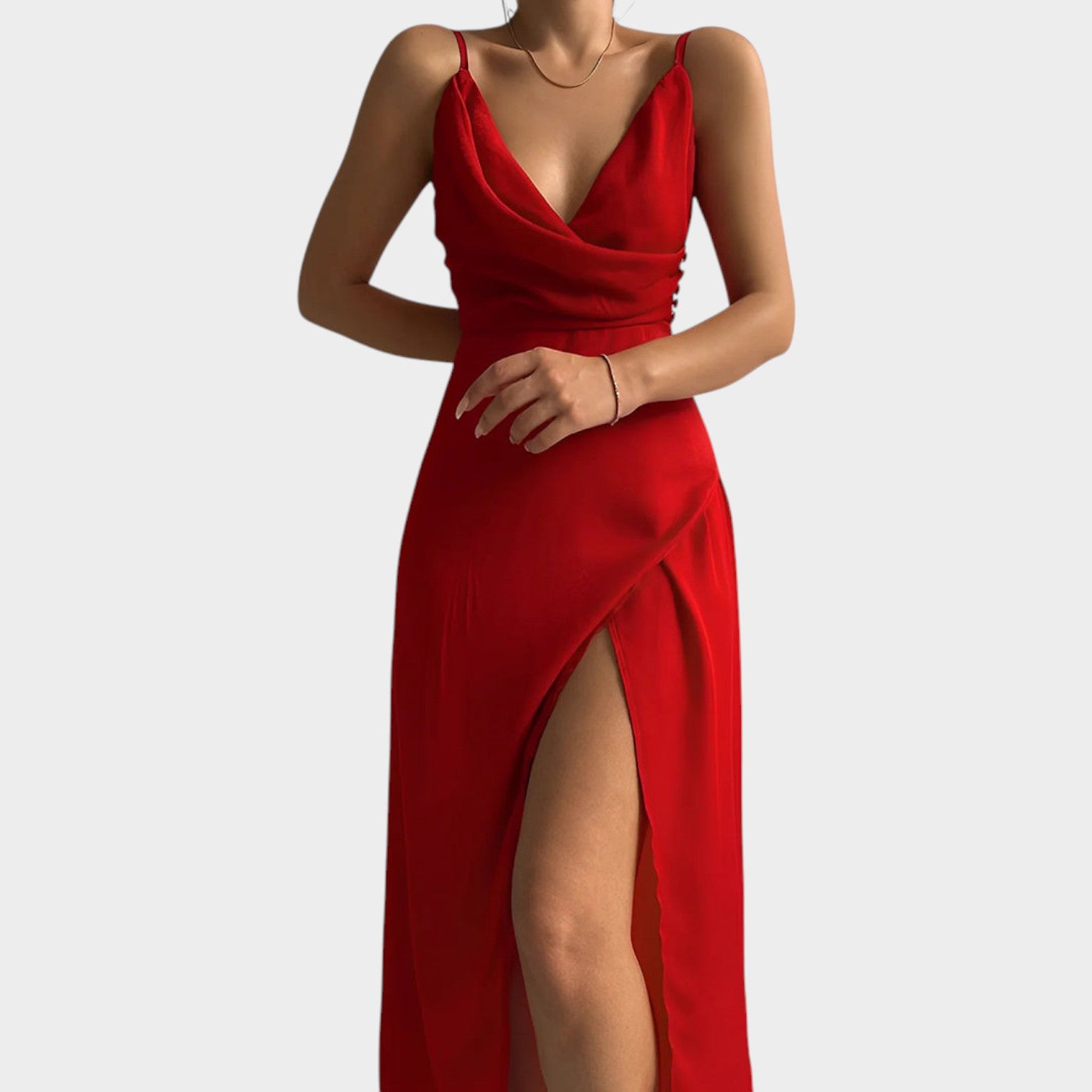 Formal V-Neck Split Maxi Dress