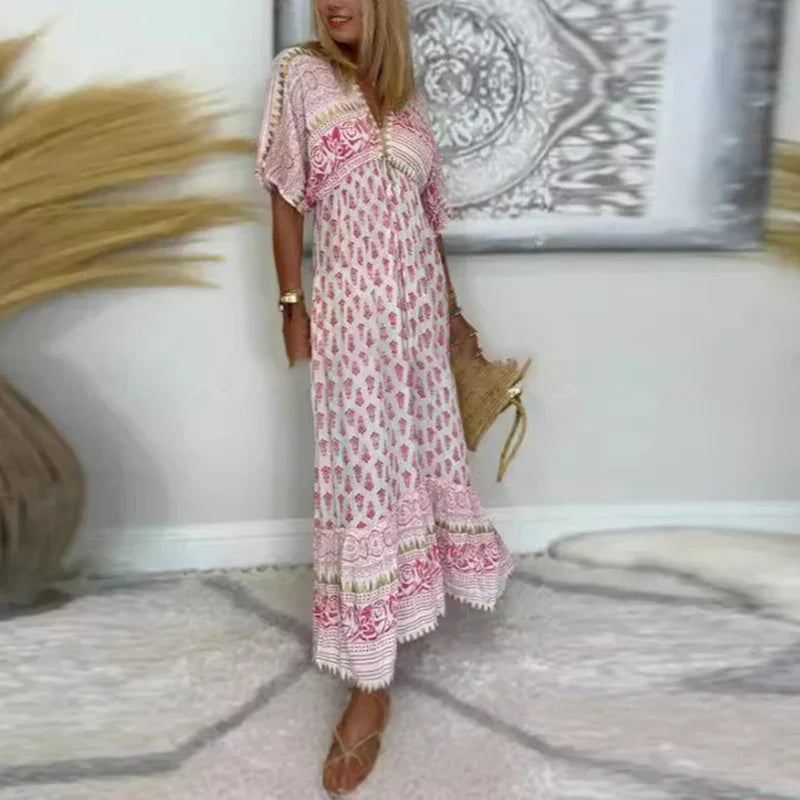 Autumn™ | Bohemian-Style Maxi Dress with Unique Print