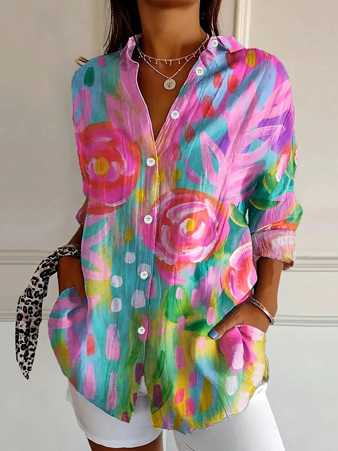 Terri™ | Vibrant Blouse Featuring Whimsical Print