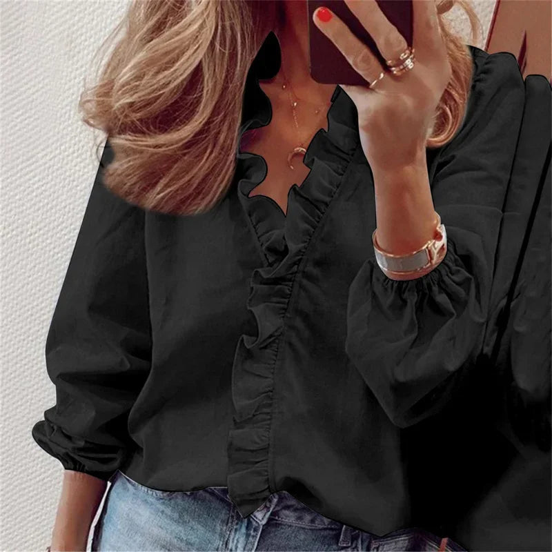 Enola™ | Playful Ruffled Feminine Blouse