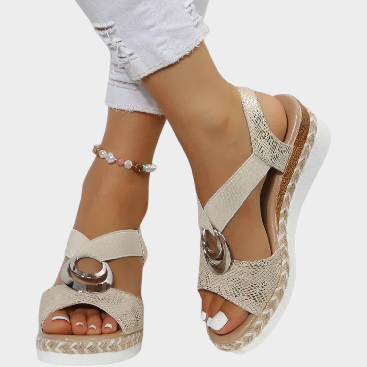 Orthopedic Buckle Platform Sandals