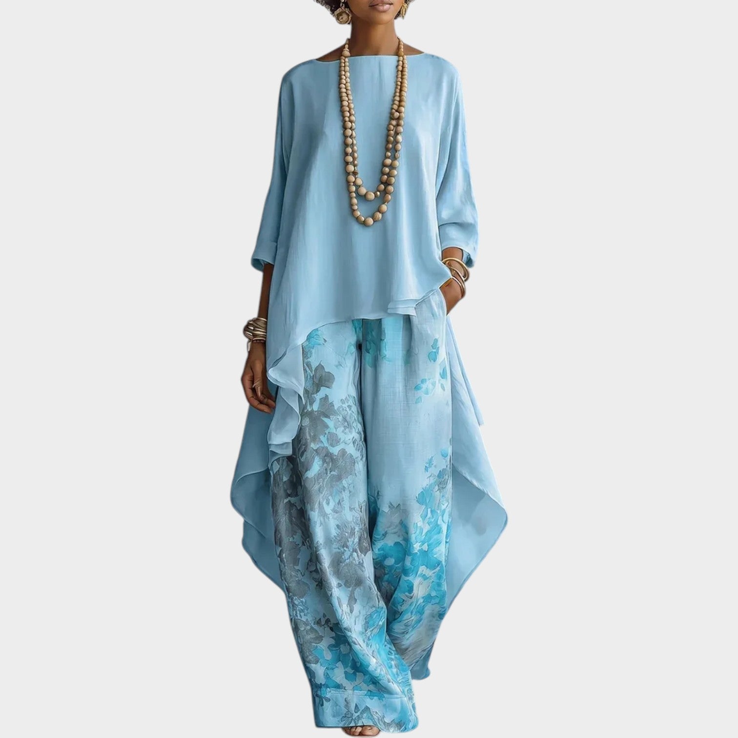 Boho Flowing Tunic & Wide Leg Pants