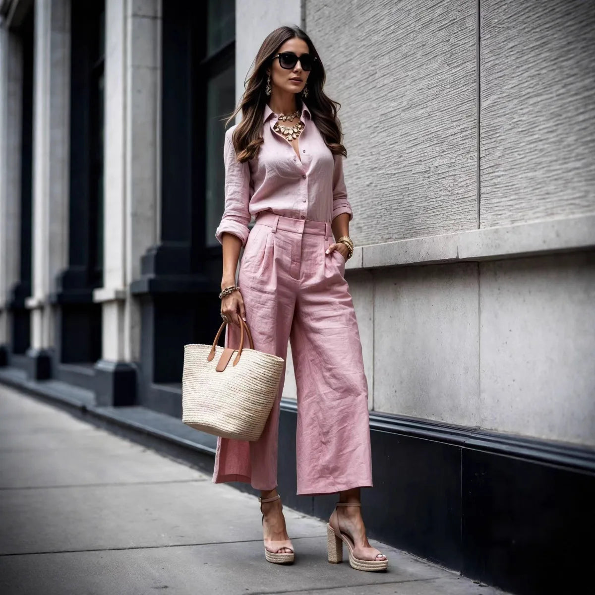 Chic Wide-Leg Two Piece Set
