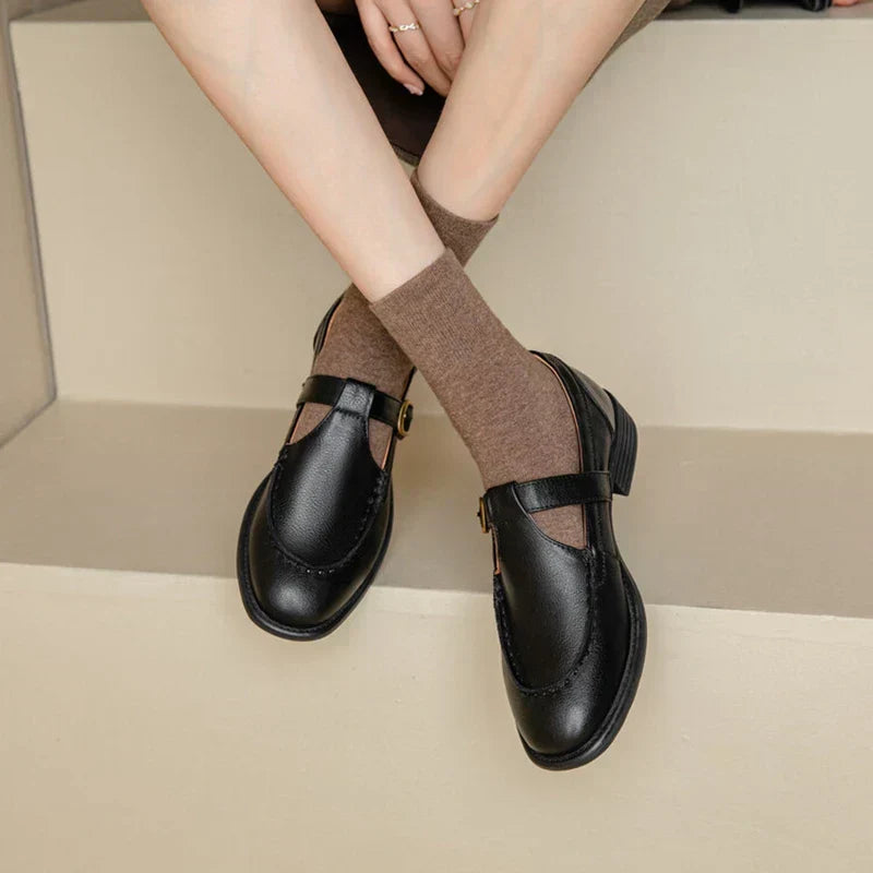 Delia | Women's Vintage T-Strap Mary Jane Shoes with Round Toe and Low Heel