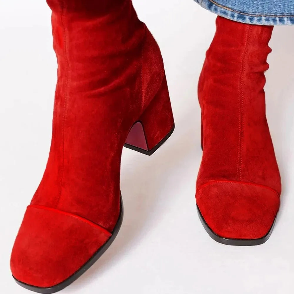 Scarlett™ | Square Toe Heeled Ankle Boots