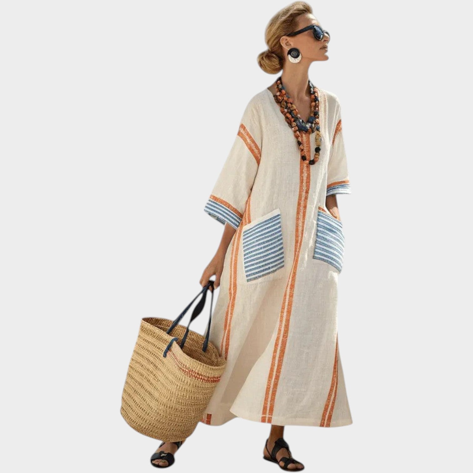 Boho V-Neck Maxi Dress