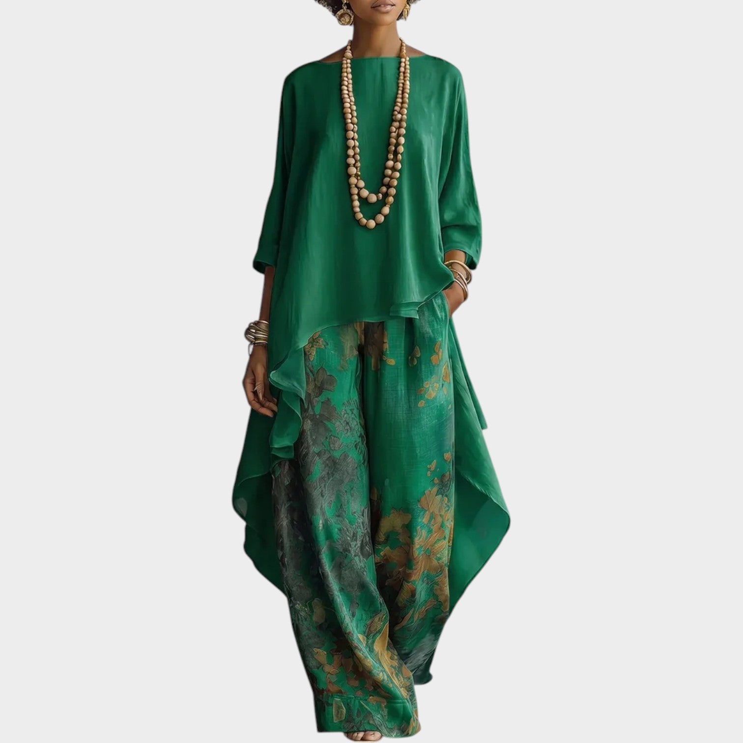 Boho Flowing Tunic & Wide Leg Pants