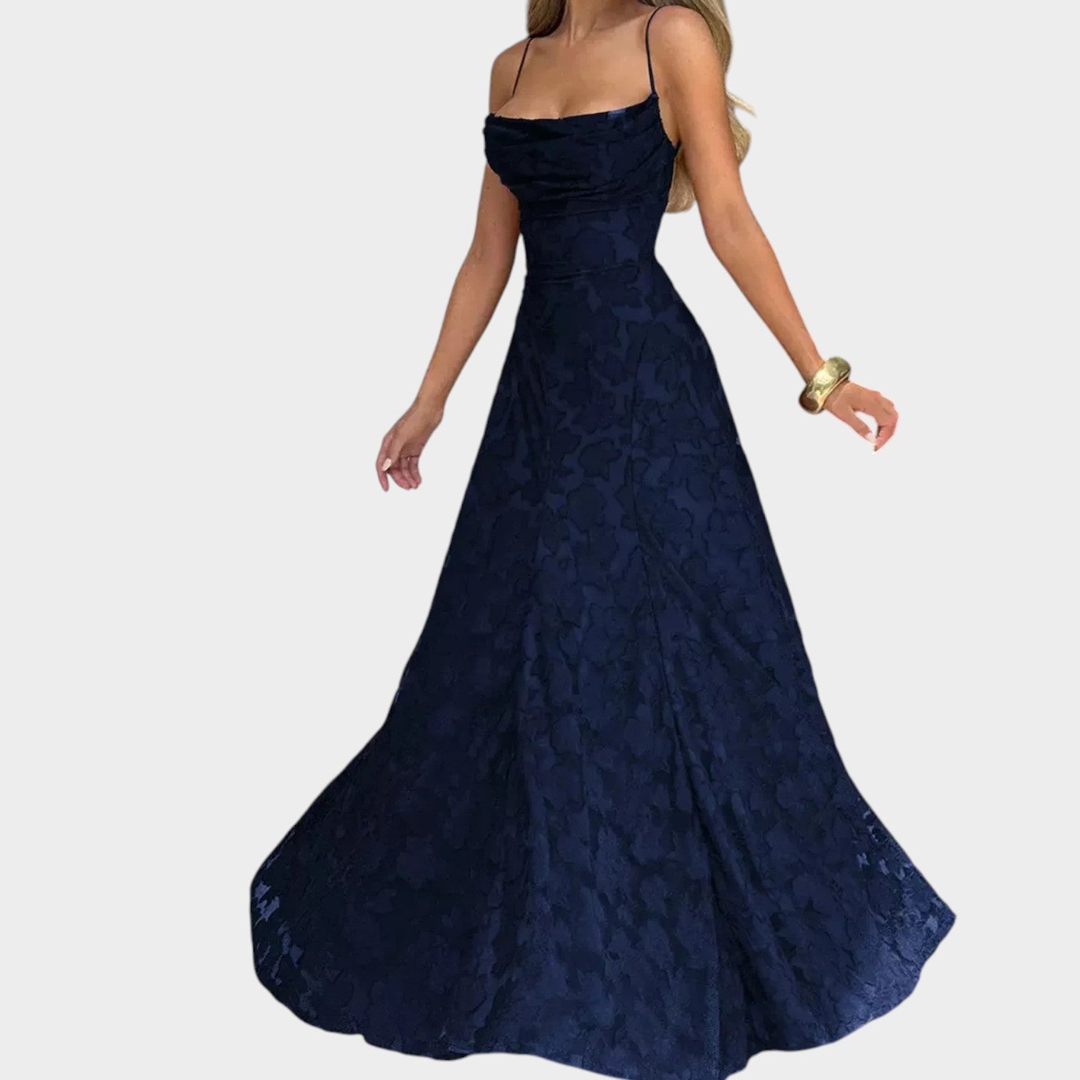 Strapless Lace Maxi Formal Dress