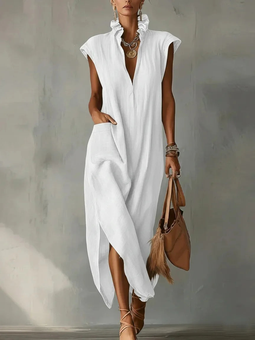 Relaxed Split-Hem Maxi Dress