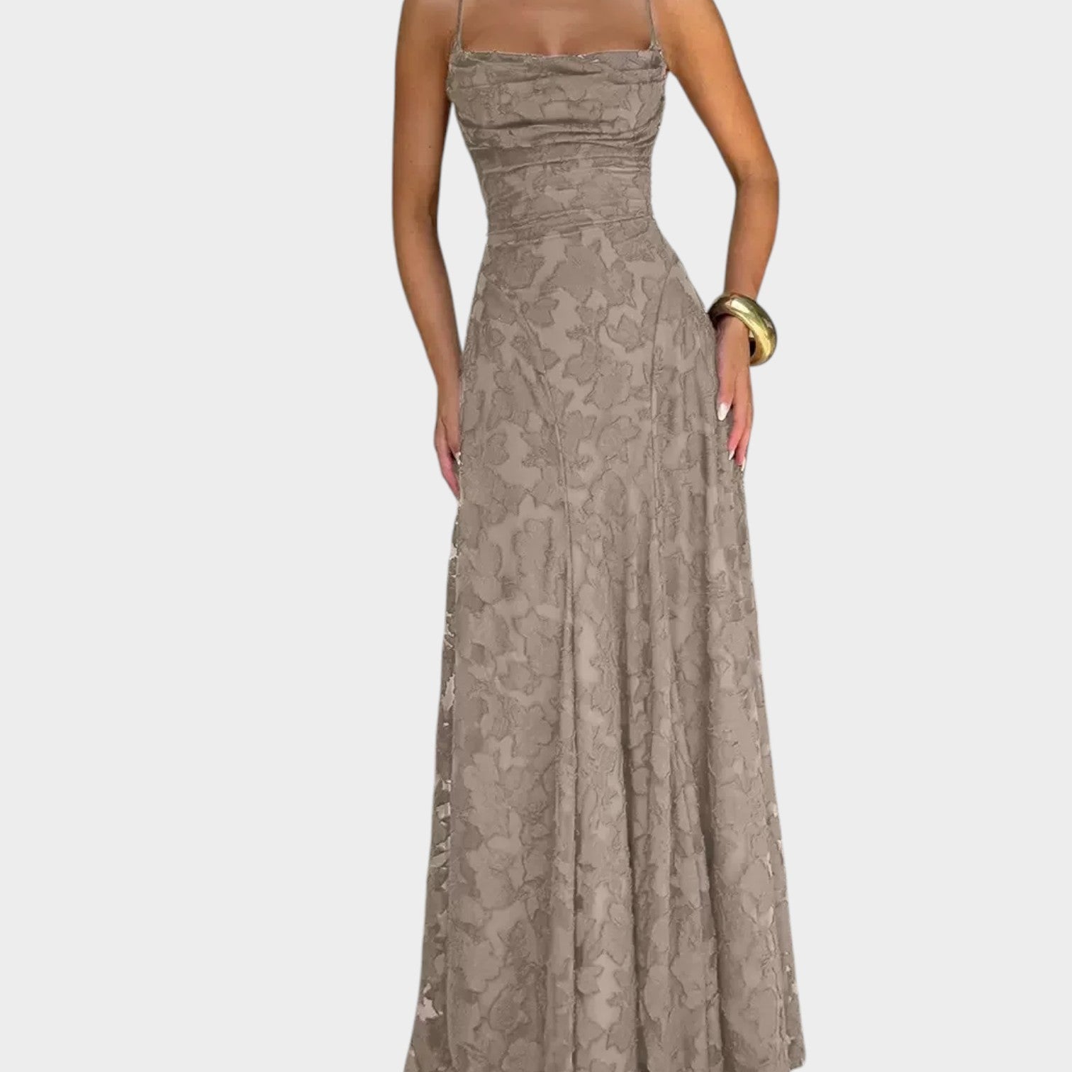 Strapless Lace Maxi Formal Dress