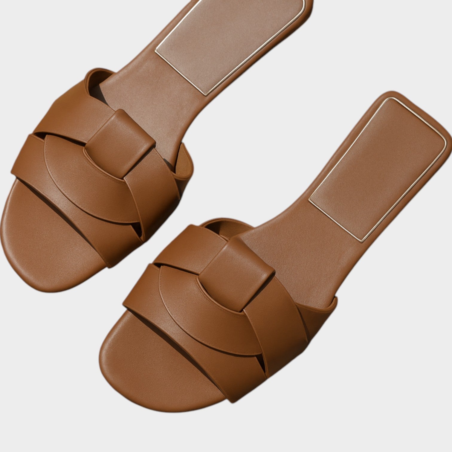 Flat Leather Summer Slides