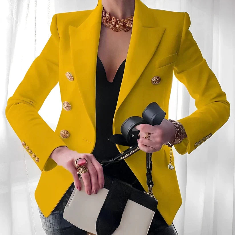 Monroe | Women's Timeless Double-Breasted Blazer Featuring Gold Buttons