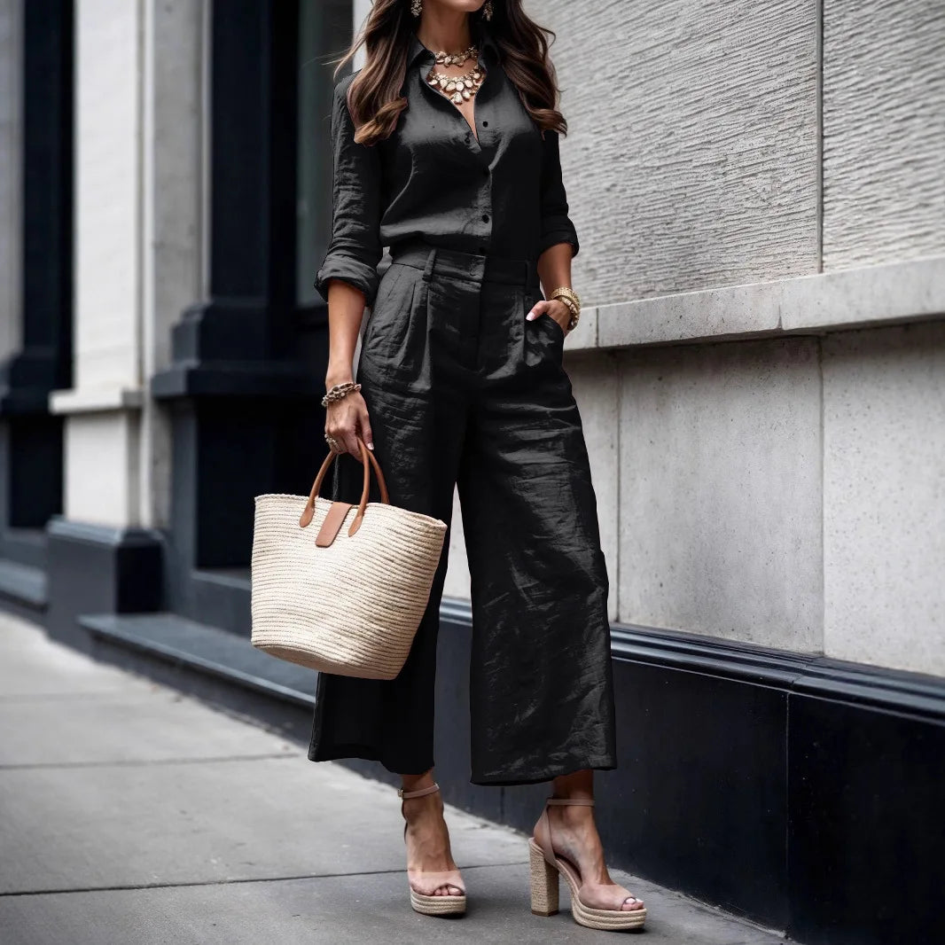 Chic Wide-Leg Two Piece Set