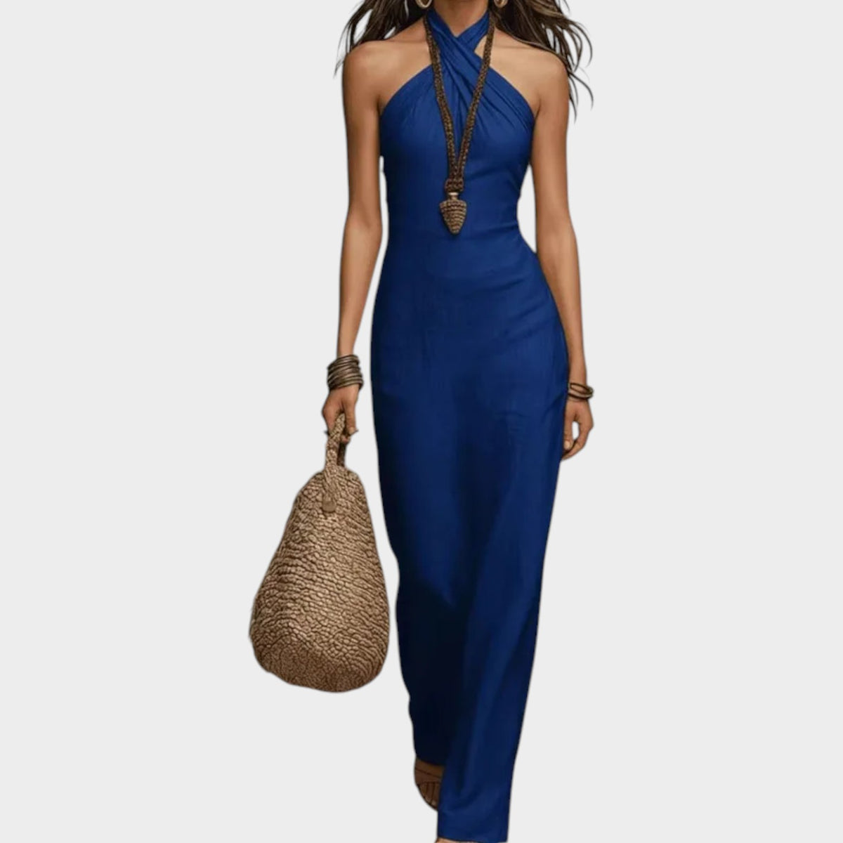Women's Maxi Dress Boho Linen Halter