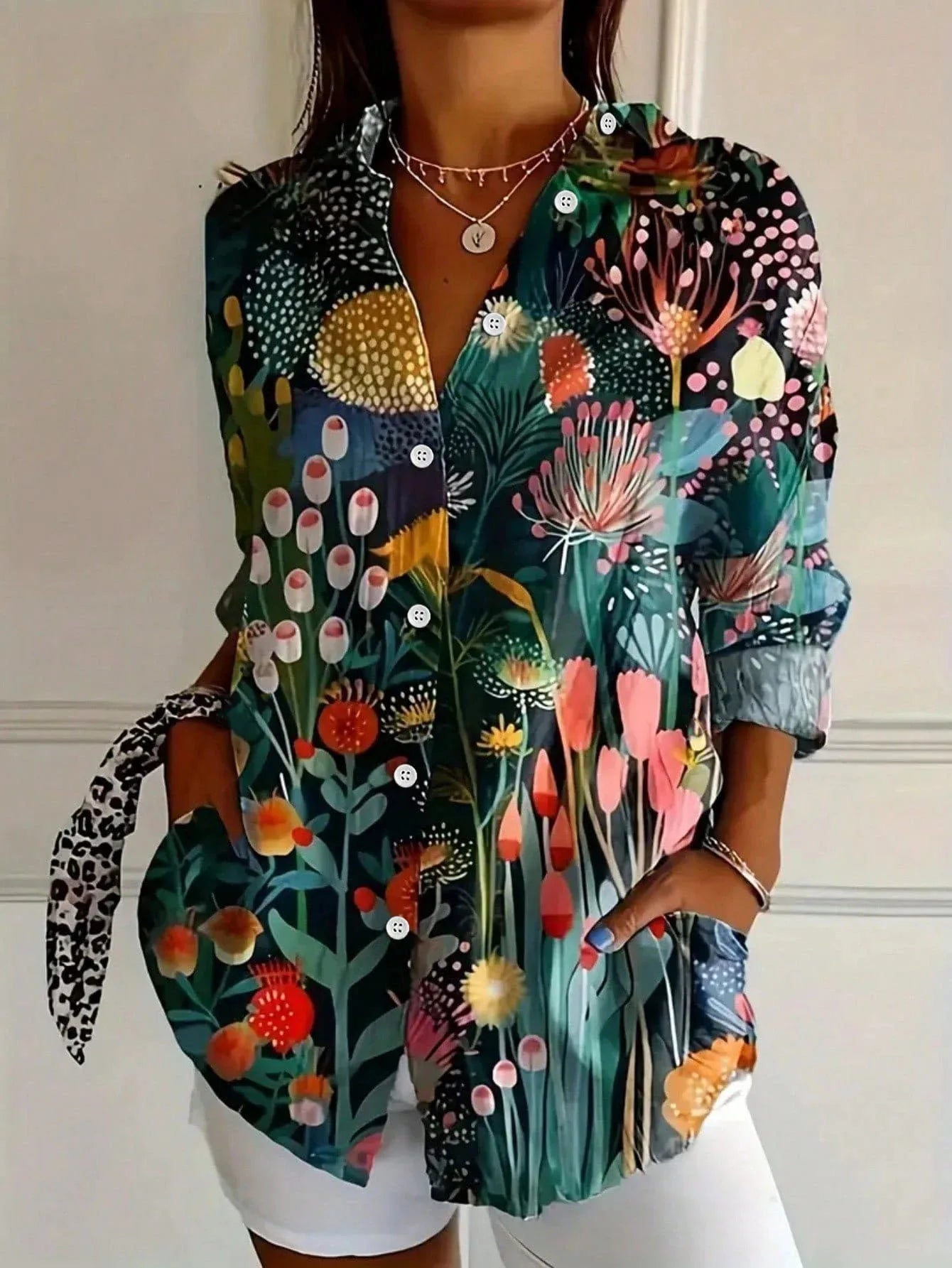 Terri™ | Vibrant Blouse Featuring Whimsical Print