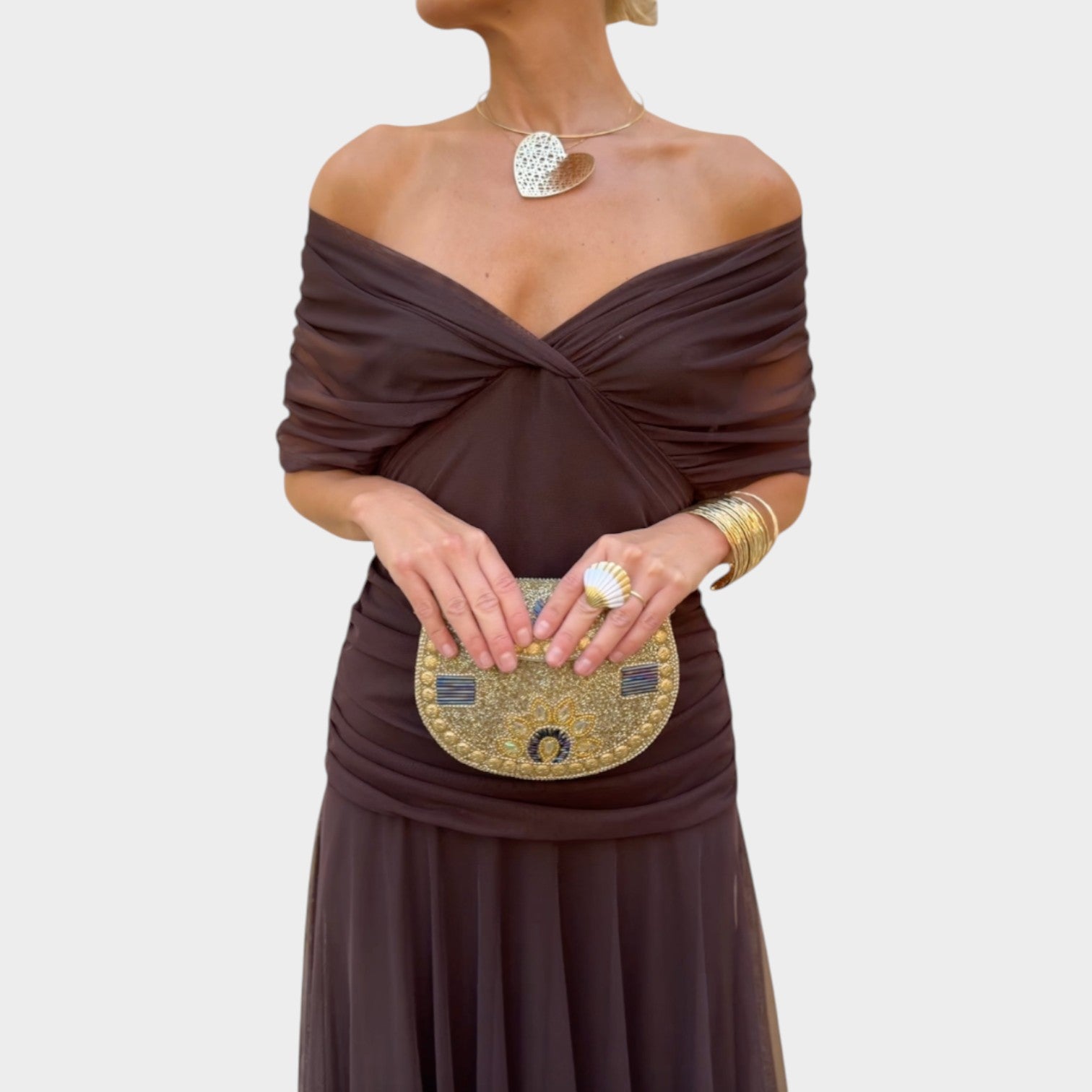 Off-Shoulder Midi Dress
