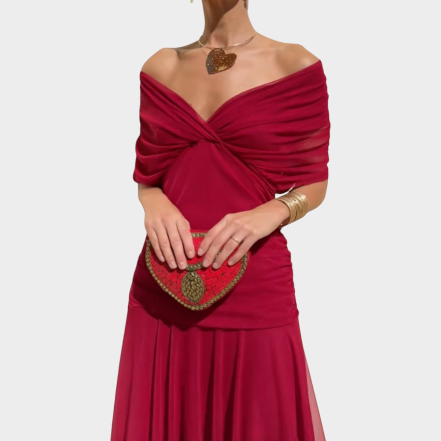 Off-Shoulder Midi Dress