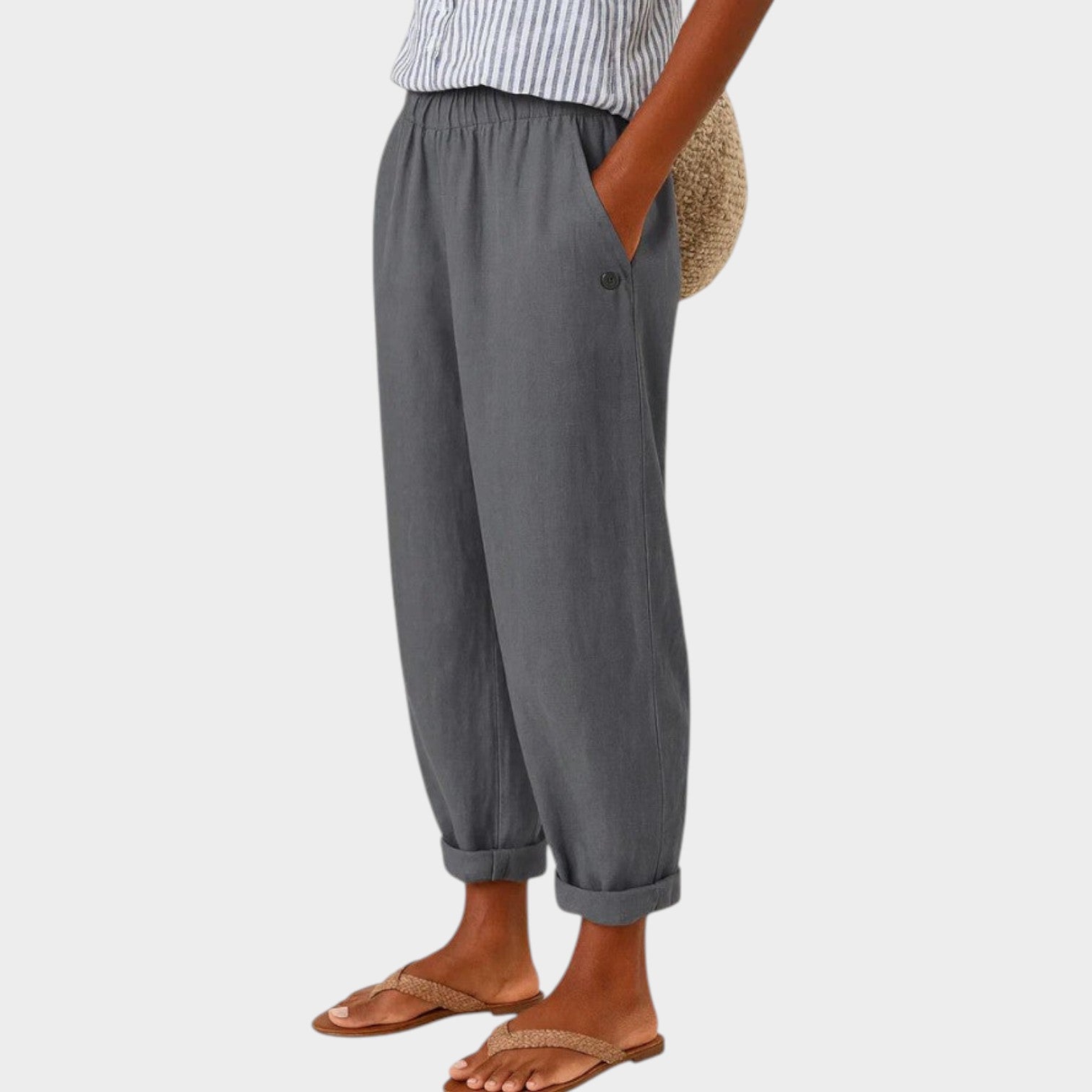 Relaxed Fit Linen Pants