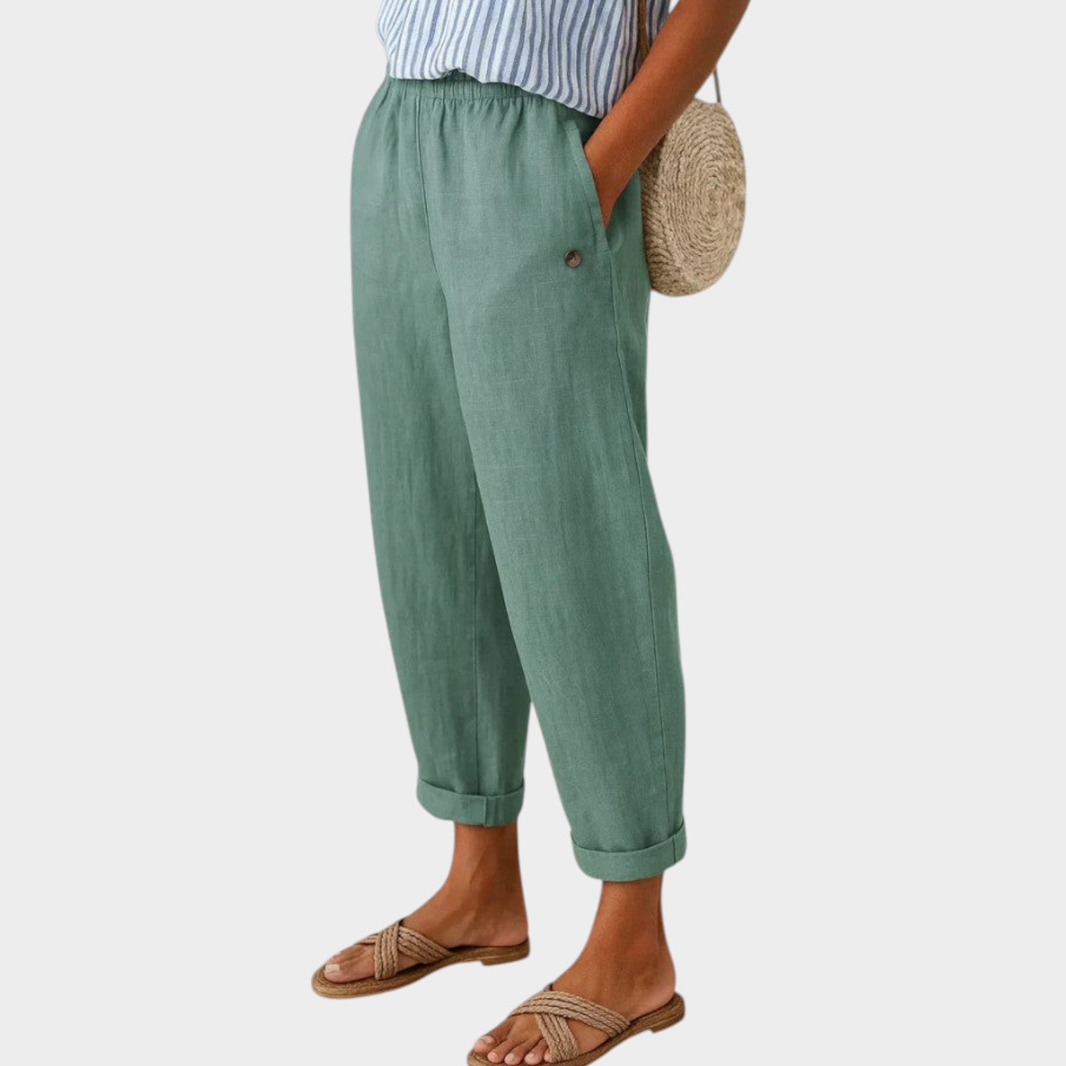 Relaxed Fit Linen Pants