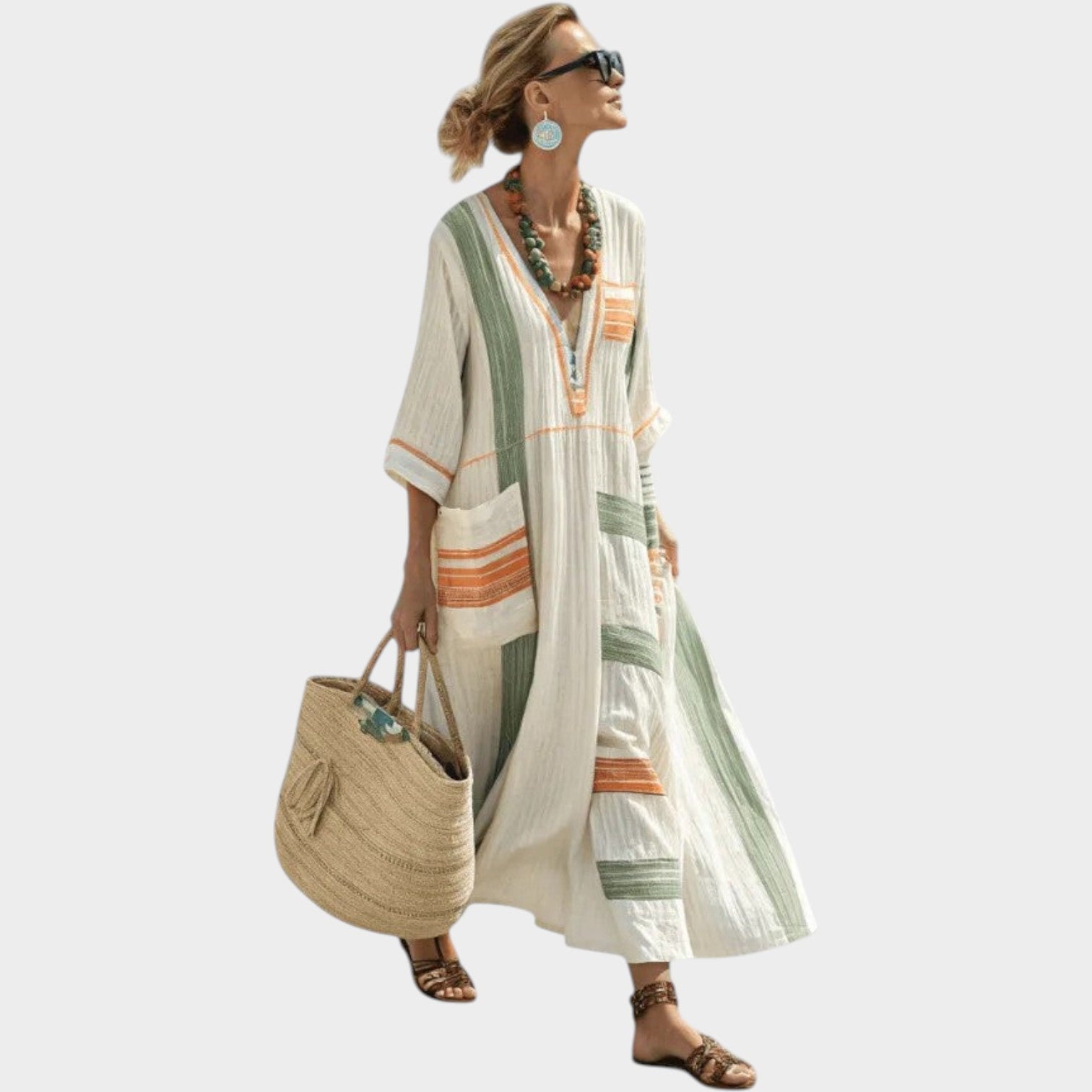 Boho V-Neck Maxi Dress