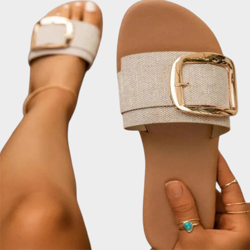 Flat Buckle Summer Slides