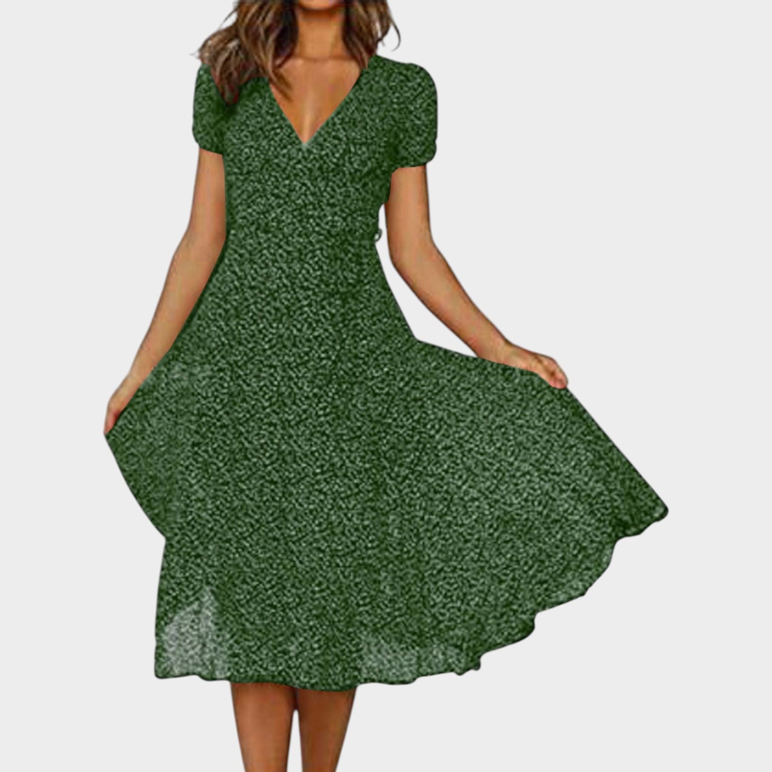 Floral V-Neck Midi Dress