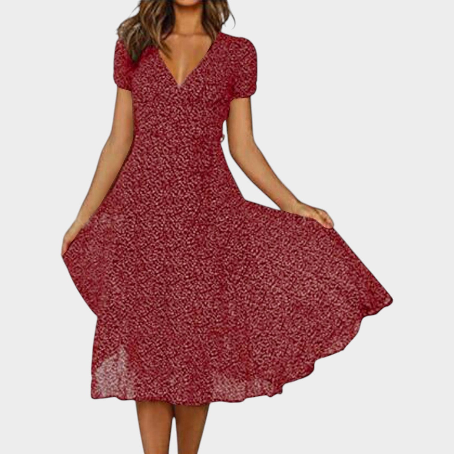 Floral V-Neck Midi Dress