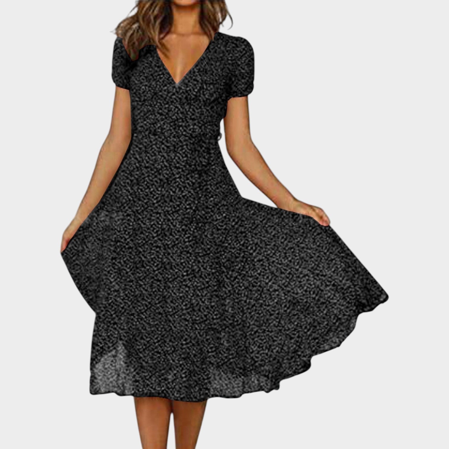 Floral V-Neck Midi Dress