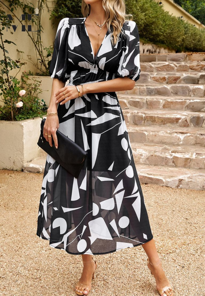 Monica™ | Chic Floral Elegance Dress