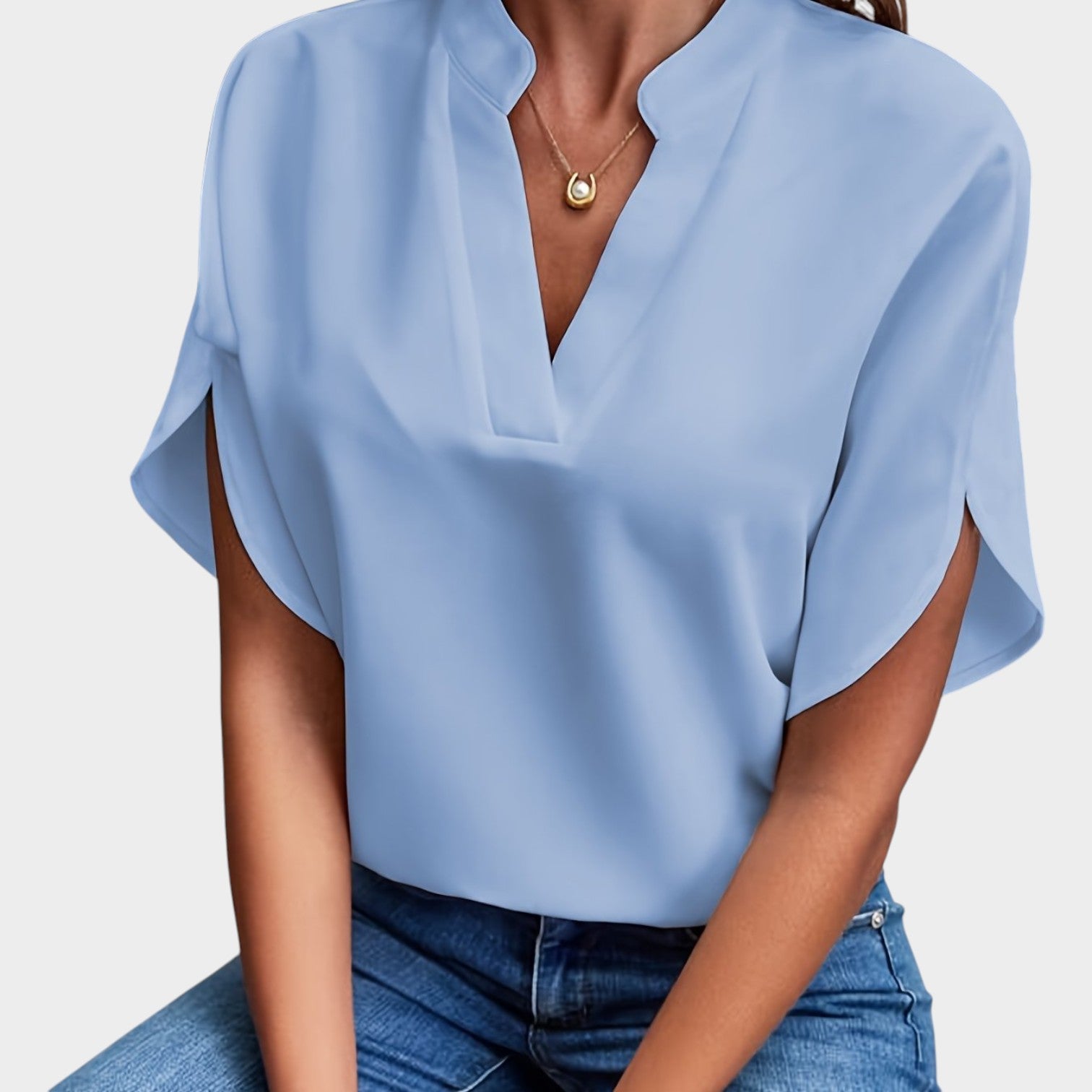 Dressy V Neck Top