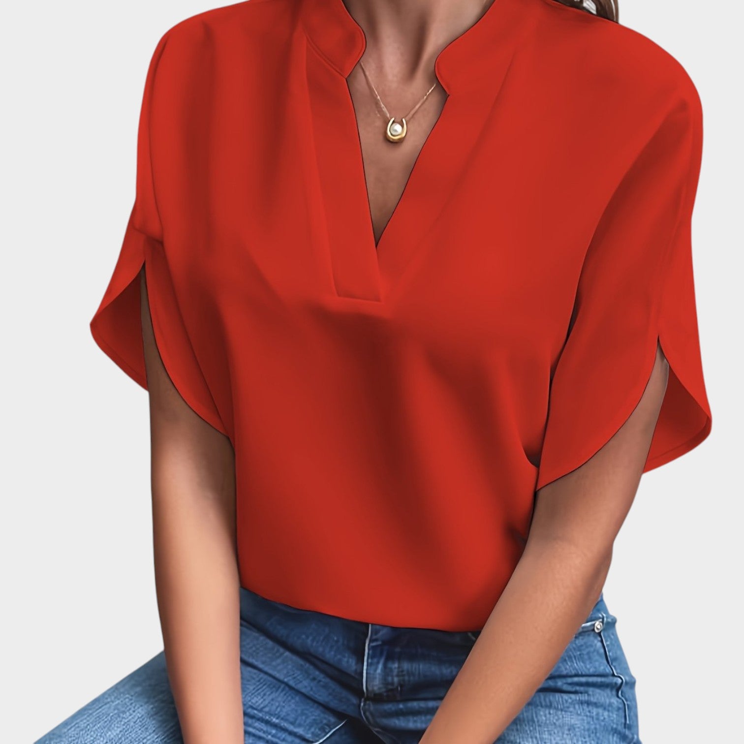 Dressy V Neck Top