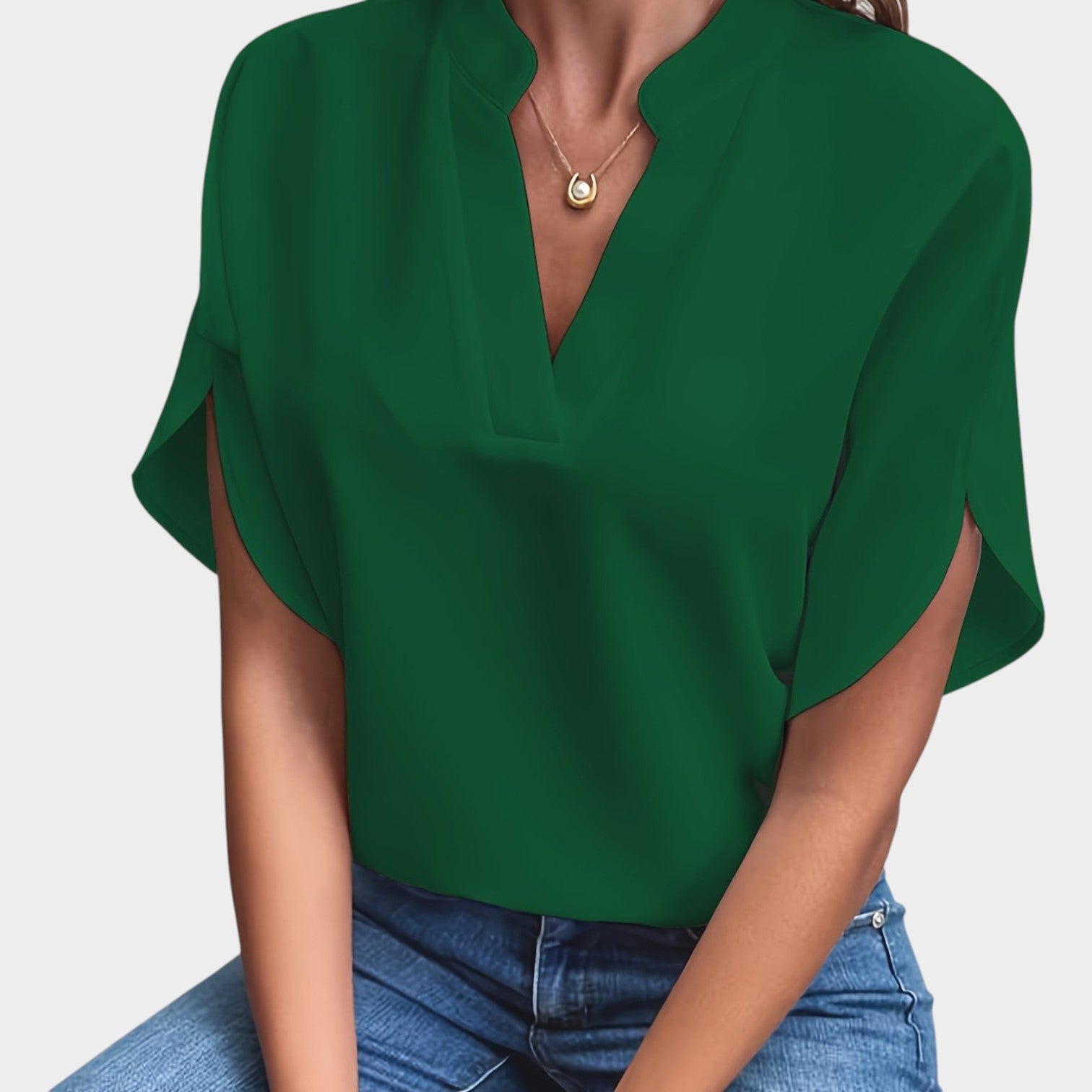 Dressy V Neck Top