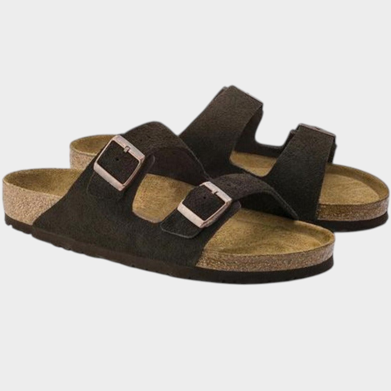 Double Buckle Cork Footbed Sandals